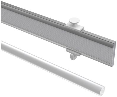 Interdeco Paneelwagen Silbergrau Easyslide mit Klettband kürzbar, 6 Stück