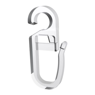 Interdeco Überklipshaken mit Faltenhaken, Öse 6,2 mm Ø für Ringe, 100 Stück