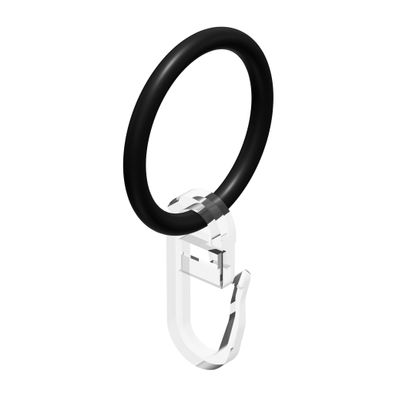 Interdeco Ringe mit Haken 32/25 mm für Stange 16 mm Ø Schwarz