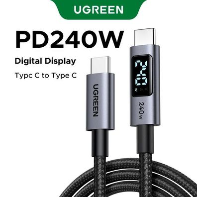 USB-C to C Cable 240W with Digital Display - PD3.1 for MacBook, iPhone 17, Samsung S2
