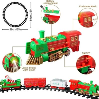 VATOS Hanging Christmas Train Set with Lights & Sound, Tree Decoration Toy