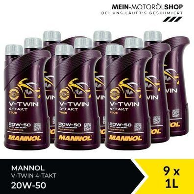 Mannol V-Twin 4-Takt 20W-50 9x1 Liter