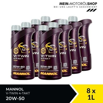 Mannol V-Twin 4-Takt 20W-50 8x1 Liter