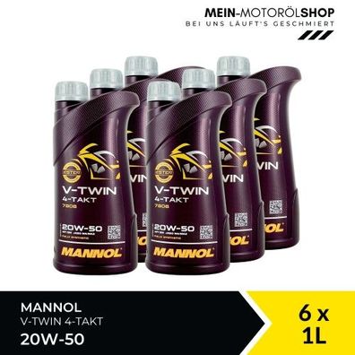 Mannol V-Twin 4-Takt 20W-50 6x1 Liter