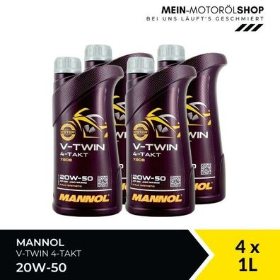 Mannol V-Twin 4-Takt 20W-50 4x1 Liter