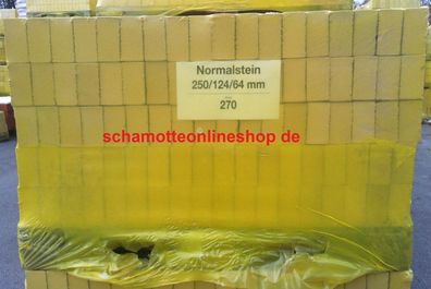 1 Palette Schamottstein 270 Stk Schamotte 250x124x64mm Schamott lebensmittelecht
