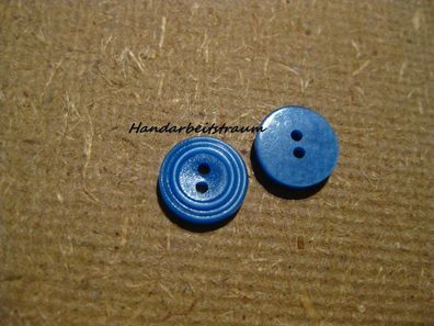 1Kunststoffknopf blau 12x3mm 2Loch 2mm Nr 1615