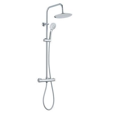 Duschsäule MUSTA Thermostatisch Duschsystem, Brausegarnitur in Silber