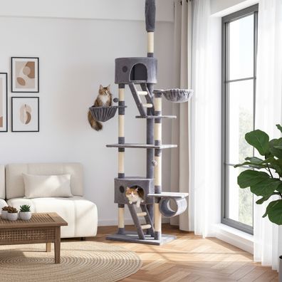 Kratzbaum Kletterbaum Katzenkratzbaum höhenverstellbar 230-250 cm