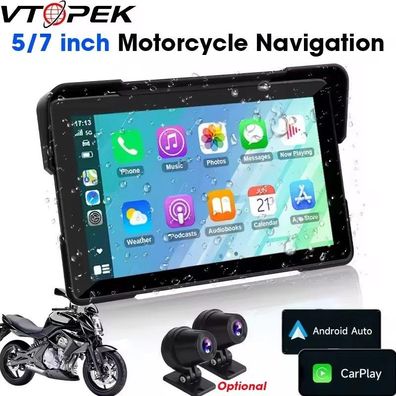 5"/7" Motorcycle DVR GPS Navigator - Wireless CarPlay, Android Auto, IPX7