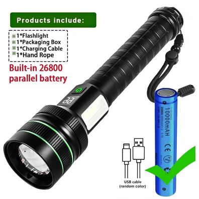 Super Bright LED Tactical Flashlight, High Power Long-Range Outdoor Light