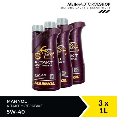 Mannol 4-Takt Motorbike 5W-40 3x1 Liter