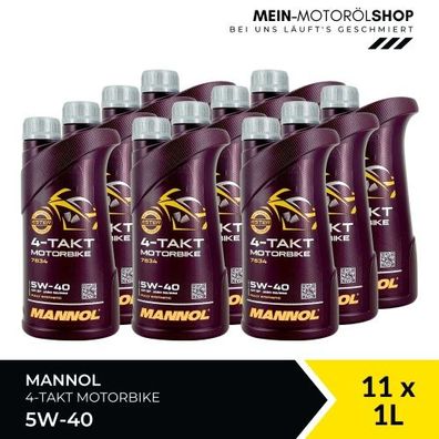 Mannol 4-Takt Motorbike 5W-40 11x1 Liter