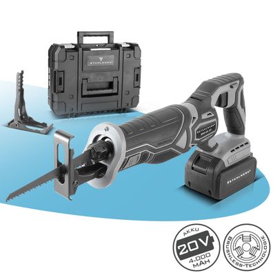 Stahlwerk Akku-Säbelsäge BRS-20 ST mit 20 Volt, 4 Ah Li Ion Akku, 0-2600 U/min