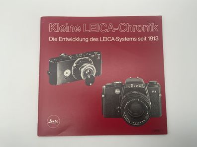 Leitz Kleine Leica Chronik Die Entwicklung Seit 1913 Broschüre Deutsch