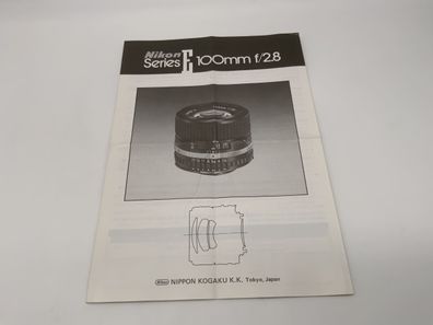 Nikon Series E 100mm f/2.8 Bedienungsanleitung Deutsch