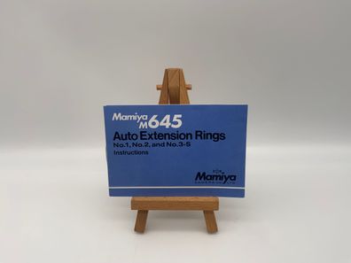 Mamiya M645 Auto Extension Rings No.1, No.2, No.3s Bedienungsanleitung Englisch