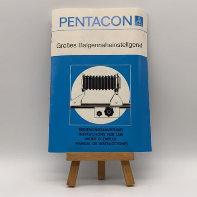 Pentacon Großes Balgennaheinstellgerät Bedienungsanleitung Deutsch