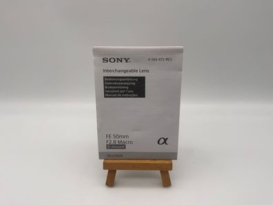Sony FE 50mm F2.8 Macro alpha Bedienungsanleitung Deutsch