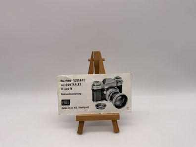 Zeiss Ikon Contaflex III Die Pro-Tessara zur Contaflex III und IV Deutsch