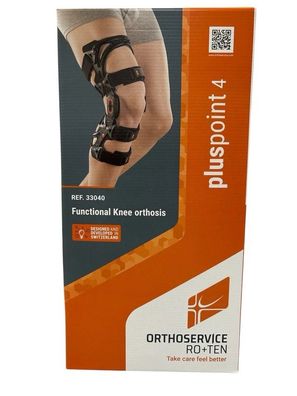 RO+TEN Pluspoint 4 Knieorthese Schwarz Links Gr. XXL für Kniegelenk