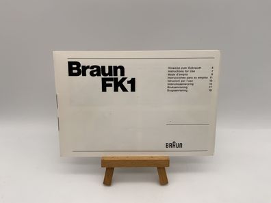 Braun FK 1 Gebrauchsanweisung Bedienungsanleitung Deutsch