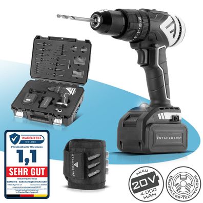 Stahlwerk Akku-Bohrschrauber ASB-20 ST mit Handwerker-Magnet-Armband Profi-Set