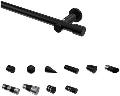 Interdeco Gardinenstangen Schwarz 20 mm Ø Platon (OR)