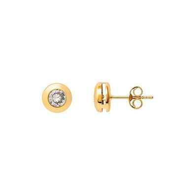 Ohrstecker - Gelbgold - 375 9K - Zarge - Zirkonia