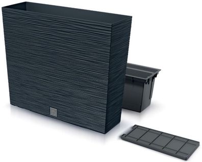 Prosperplast Furu DFC600T Pflanzkübel hoch Anthrazit - wetterfest & modern