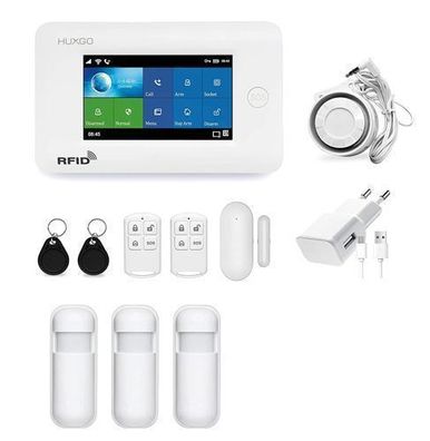 4G Funk Alarmanlage mit 3 Bewegungssensor HUXGO HXA006 WiFi + GSM 4G LTE
