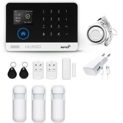 HXA003 Funk Alarmanlage WiFi + GSM 4G mit 3 Bewegungssensoren, Alarmanlage Wohnung