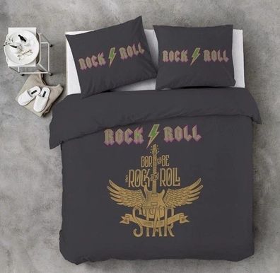 Byrklund Get Rocked Doppel-Bettwäsche- 200×200/220cm