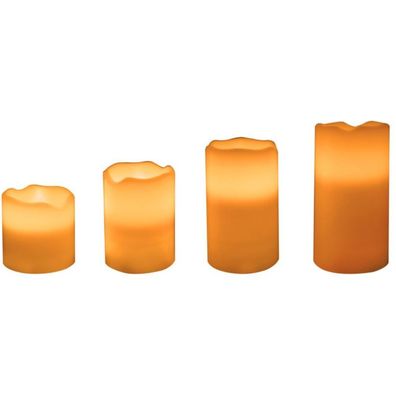 LED-Kerze aus Echtwachs, 4-teilig, mit Fernbedien