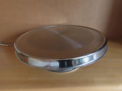 Tortenplatte mit Fuß Metall silberfarben ca.30 cm Ø x ca.10 cm H