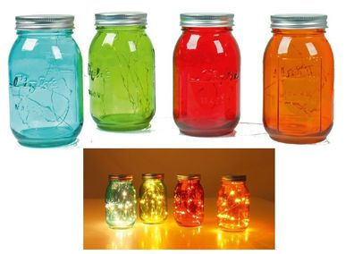 Lichterkette im Glas 15 LED, 4-fach sortiert