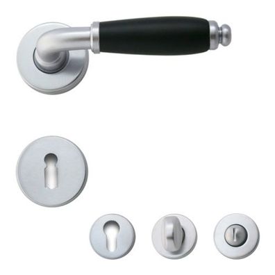 Ghidini Oslo R5200 mattchrom schwarz BB/PZ/WC Bauhaus Rosette Türbeschlag Griff