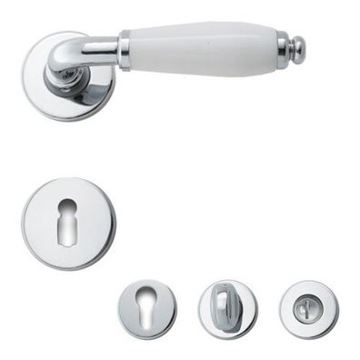 Ghidini Oslo R5200 glanzchrom weiß BB/PZ/WC Türdrücker Rosette Türbeschlag