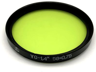 Zenit Farbfilter YG-1,4 gelb grün yellow green Filter 58mm Filtergewinde M58