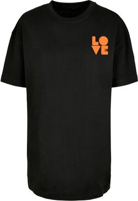 Merchcode Damen Ladies Hugs &amp; Love Love Oversized Boyfriend Tee MP5012533