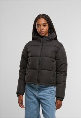 Urban Classics Damen Steppjacke Ladies Peached Puffer Jacket With Hood TB7587