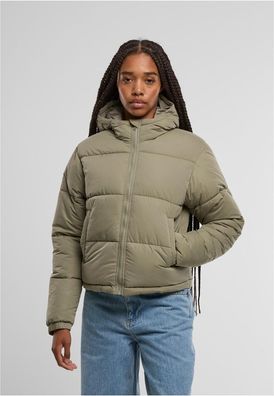 Urban Classics Damen Steppjacke Ladies Peached Puffer Jacket With Hood TB7587