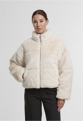 Urban Classics Damen Steppjacke Ladies Short Faux Fur Puffer Jacket TB7935