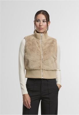 Urban Classics Damen Vest Ladies Cropped Faux Fur TB7933