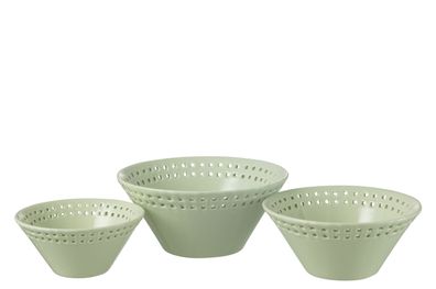 3er Schüssel Set, Keramik, Grün, Small / Medium / Large