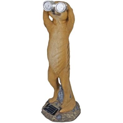 Erdmännchen TIMON mit Solar-Leuchte Polyresin