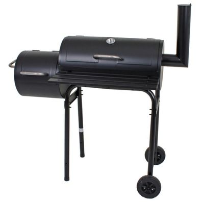 BBQ Smoker mit Seitenkammer und Kaminabzug