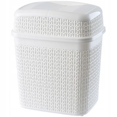 KADAX Kosmetikeimer aus Kunststoff, Abfalleimer mit Schwingdeckel, 5L, weiß