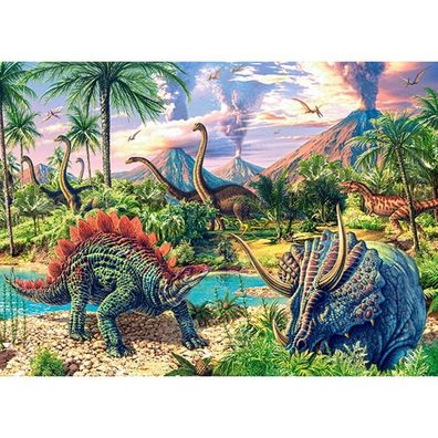 Castorland Puzzle Dinosaurier unter Vulkanen 120 Teile