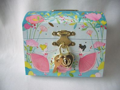 DJECO Kinder*Spardose/Schatzkiste aus Holz*Ballerina-Motiv*in Geschenkverpackung